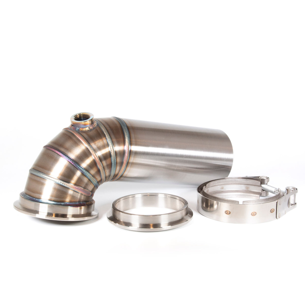 2.5" VBand 90 Elbow with 6in Straight Down Pipe O2 Bung Tigtonic