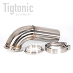 3.5" V-Band 90 Elbow with 19in Straight Down Pipe